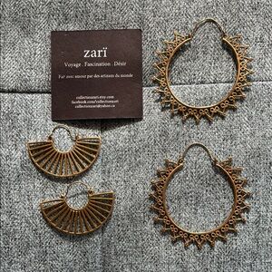 Gold Statement Earrings Set